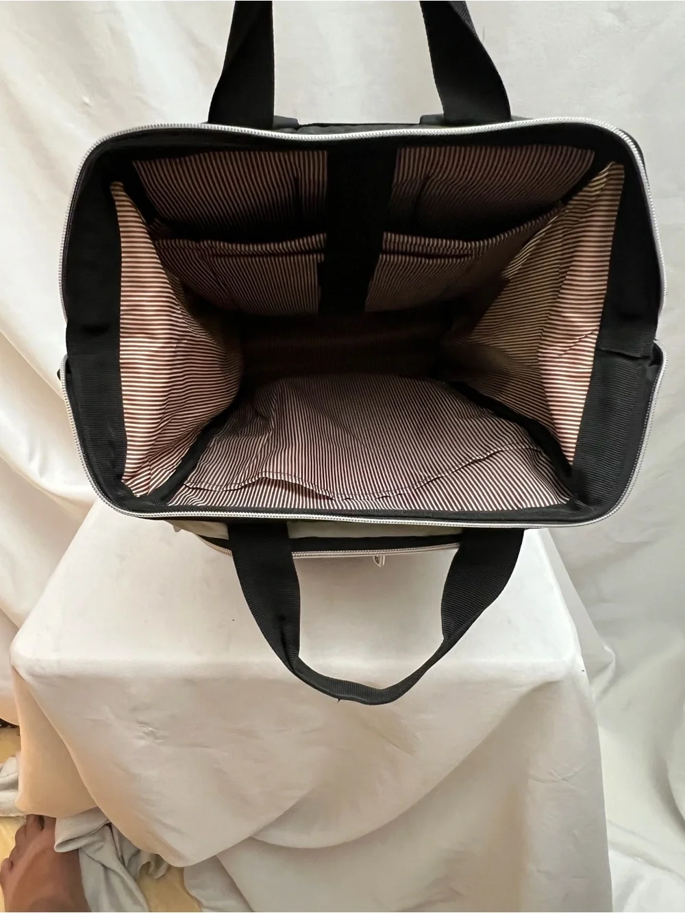 Black & Sage Green Multi Pocket Diaper Backpack Travel Bag